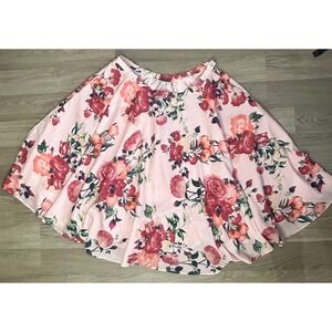 ModCloth Pink Floral Skirt XL Fully Lined Pockets Retro Coquette Romantic
